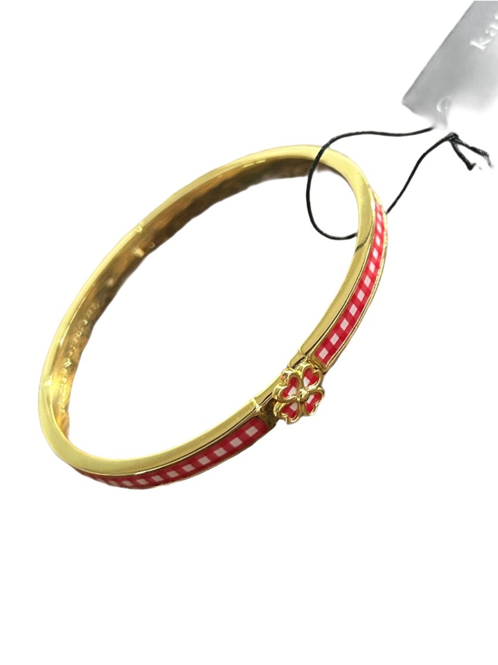 Kate Spade Heritage Spade Flower Metal Thin Hinged Bangle - Picture 2 of 2